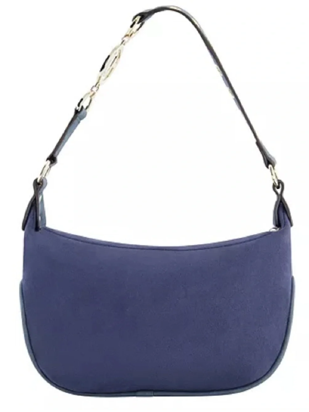 True Religion blue Suede Shoulder Bag with Gold Accent